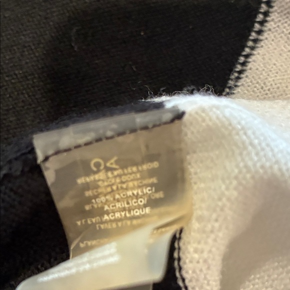 Calvin Klein Black Poncho with Gray and Cream Stripes - Picture 5 of 5